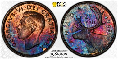 1952 25C High Relief MS65
