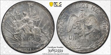 1911 Peso Caballito KM-453  Short Ray MS62