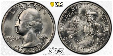 1976-S 25C Silver MS66