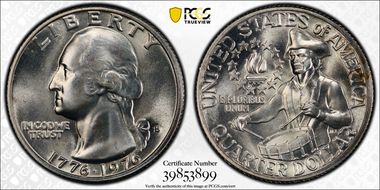 1976-S 25C Silver MS68