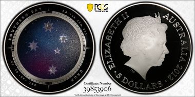 2012 $5 Crux Southern Sky Colorized PR70DCAM