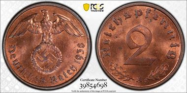 1938-A 2 Pfg J-362 MS64RB