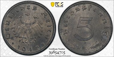 1948-A 5 Pfg J-374 MS64