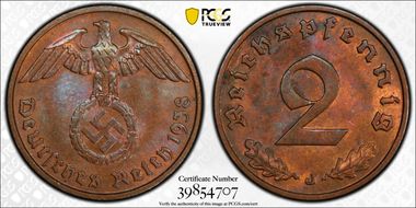 1938-J 2 Pfg J-362 MS64BN