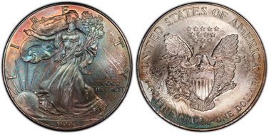 1999 $1 Silver Eagle MS68