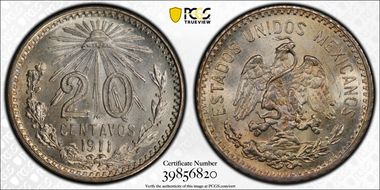 1911-M 20C MS65