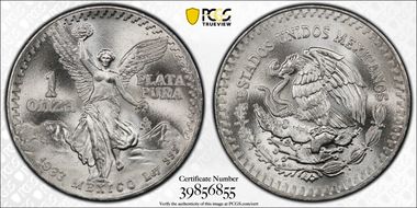 1983-Mo Onza Libertad Ag MS68