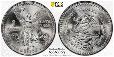 1985-Mo Onza Libertad Ag MS69