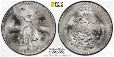 1987-Mo Onza Libertad Ag - DDO MS67