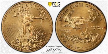 2014 $5 Gold Eagle, Narrow Reeding MS69