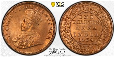 1934(C) 1/4 An SW-8.382 MS66RD