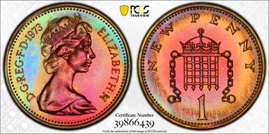1973 1p S-B1 New Penny PR65RB