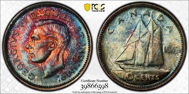 1947 10C Maple Leaf MS64