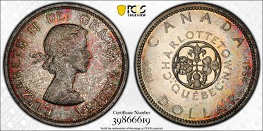 1964 S$1 Confederation No Dot MS65