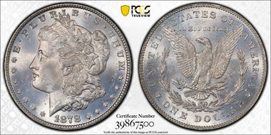 1878 7/8TF $1 Strong, VAM 39, 7/5 MS65