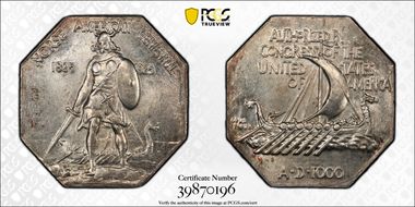 1925 AR Medal Norse American, Thin MS65