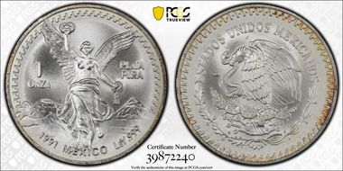 1991-Mo Onza Libertad Ag T2 - PLaTA PuRA MS68