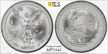1991-Mo Onza Libertad Ag T2 - PLaTA PuRA MS69