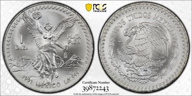 1991-Mo Onza Libertad Ag T2 - PLaTA PuRA MS69