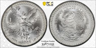 1991-Mo Onza Libertad Ag T2 - PLaTA PuRA MS67