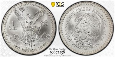 1991-Mo Onza Libertad Ag T2 - PLaTA PuRA MS67