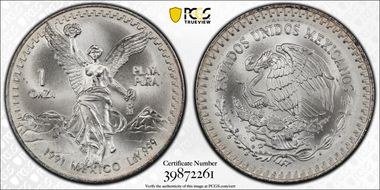 1991-Mo Onza Libertad Ag T2 - PLaTA PuRA MS67