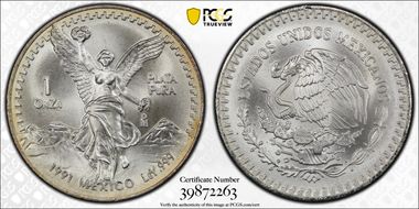 1991-Mo Onza Libertad Ag T2 - PLaTA PuRA MS69