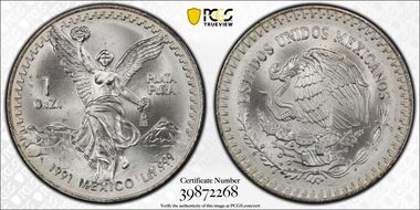1991-Mo Onza Libertad Ag T2 - PLaTA PuRA MS67