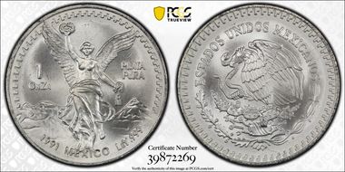 1991-Mo Onza Libertad Ag T2 - PLaTA PuRA MS68