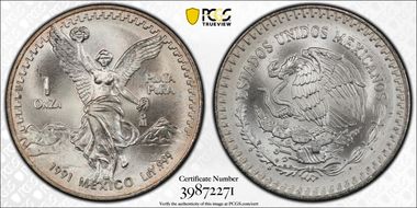 1991-Mo Onza Libertad Ag T2 - PLaTA PuRA MS67