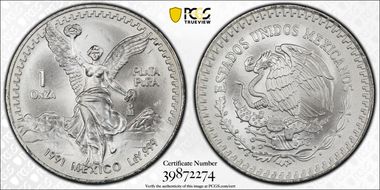 1991-Mo Onza Libertad Ag T2 - PLaTA PuRA MS68