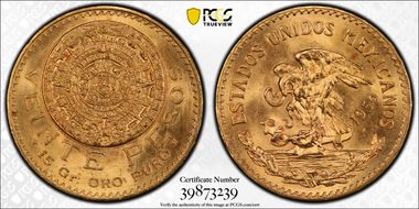 1959 20 Peso KM-478  Au MS65+
