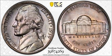 1939-D 5C Reverse of 1940 MS65