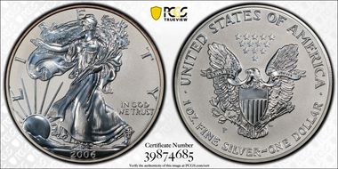 2006-P $1 Eagle-20th Anniversary Reverse Proof PR70