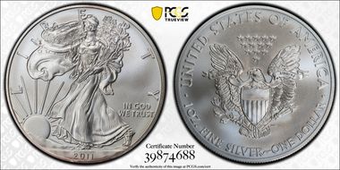 2011 $1 Silver Eagle 25th Anniversary Set MS69
