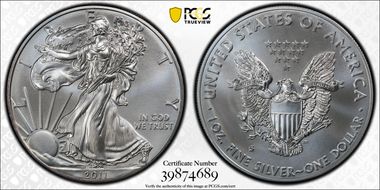 2011-S $1 Silver Eagle 25th Anniversary Set MS69