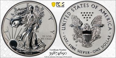 2011-P $1 Silver Eagle Rev PR 25th Anniversary Set PR70