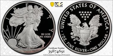 2011-W $1 Silver Eagle 25th Anniversary Set PR69DCAM