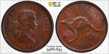 1962 Y. (p) 1D DDO MS63BN