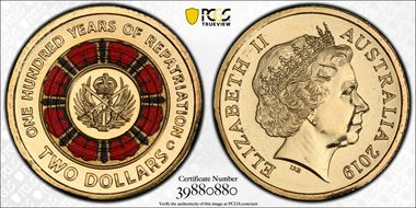 2019-C $2 100 Years of Repatriation Colorized MS68