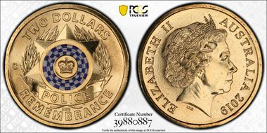 2019-C $2 Police Remembrance Colorized MS67