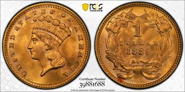 1889 G$1 MS66+ 