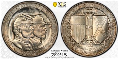 1936 50C Gettysburg MS65