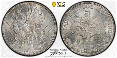 1913/2 Peso KM-453  Schein-D5 MS64