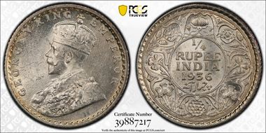 1936(C) 1/4 Rup SW-8.173 MS65
