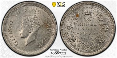 1942(C) 1/4 Rup SW-9.85 Prid-474 MS62