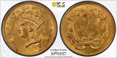 1862 G$1 MS62
