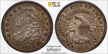 1829 10C Small 10C AU55