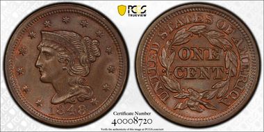 1848 1C Newcomb 41 MS65BN