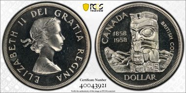 1958 S$1 British Columbia PL67